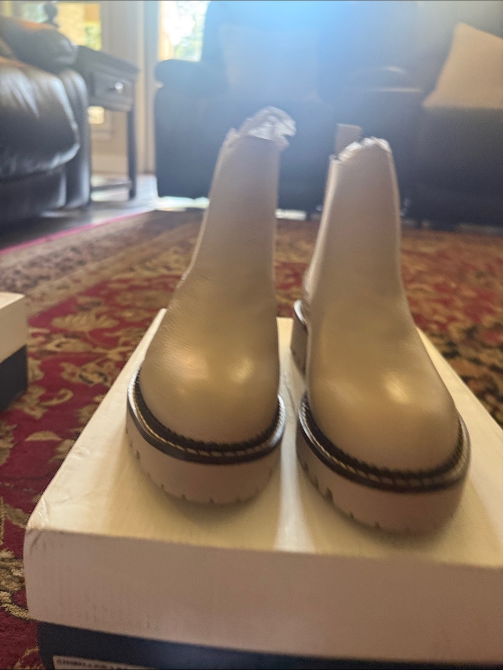 Caslon Cream Platform Chelsea Ankle Boots